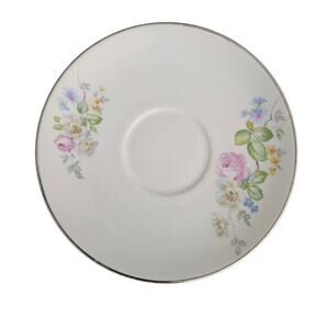 Vintage Pope Gosser Elda Floral China Saucers Set of 4 Made in USA